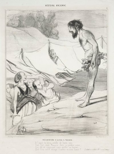 Odysseuksen esittely Nausicassa tekijältä Honoré Daumier