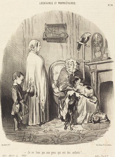 En vuokraa ihmisille, joilla on lapsia! tekijältä Honoré Daumier