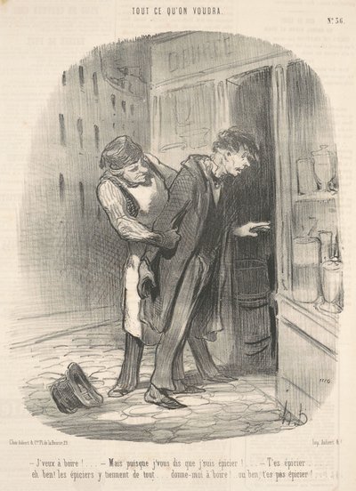 Minä haluan juoda! Mutta koska kerron... tekijältä Honoré Daumier