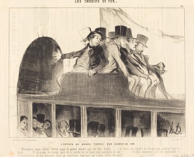 Rautatien suuren tunnelin sisäänkäynti tekijältä Honoré Daumier
