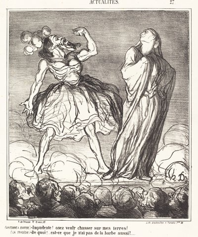Nainen, jolla on parta tekijältä Honoré Daumier