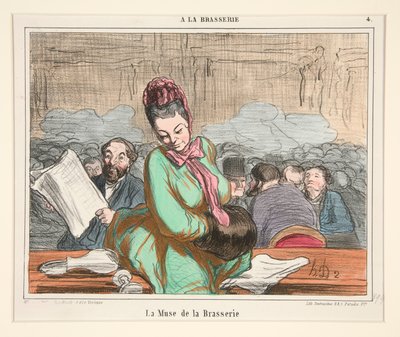 The Brewery Muse, A La Brasseriesta tekijältä Honoré Daumier