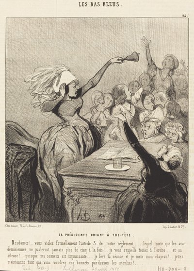 Presidentti huutaa täydellä äänellä: Naiset!... tekijältä Honoré Daumier