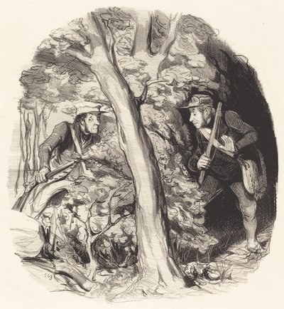 Kohtaaminen metsässä tekijältä Honoré Daumier