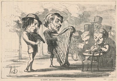 Harppu, taivaallinen soitin tekijältä Honoré Daumier