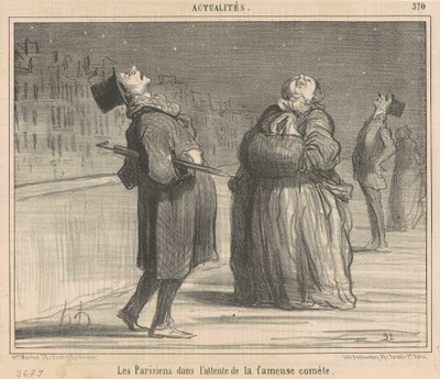 Pariisilaiset odottavat komeetta tekijältä Honoré Daumier