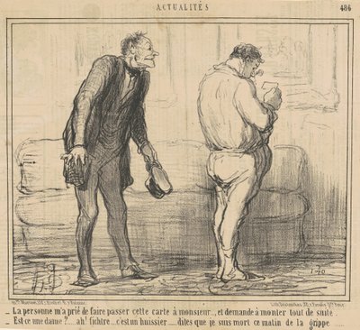 Henkilö... pyytää tulemaan heti yläkertaan... tekijältä Honoré Daumier