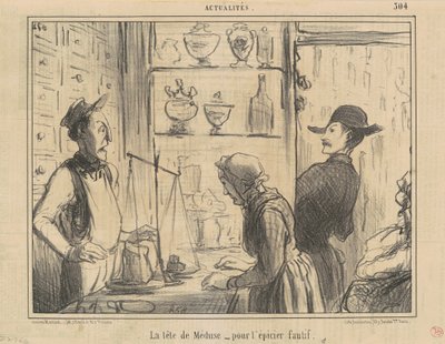 Medusan pää loukkaavalle ruokakauppiaalle tekijältä Honoré Daumier