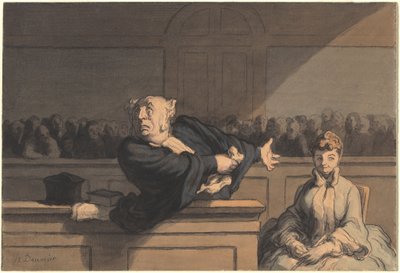 Puolustaja (puolustuksen asianajaja) tekijältä Honoré Daumier