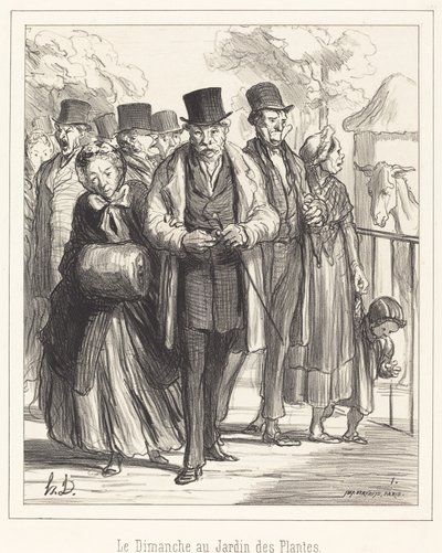 Sunnuntaina Jardin des Plantesissa tekijältä Honoré Daumier