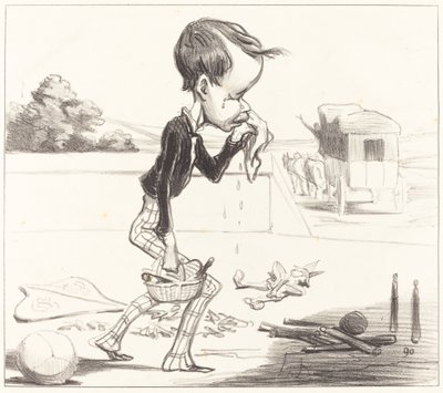 Nuori Estancelin on velvollinen palaamaan luokkaan! tekijältä Honoré Daumier