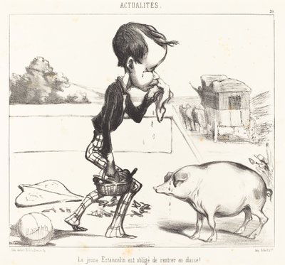 Nuori Estancelin on velvollinen palaamaan luokkaan! tekijältä Honoré Daumier
