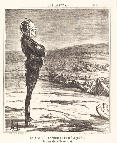 Neulapistoolin keksijän unelma... tekijältä Honoré Daumier