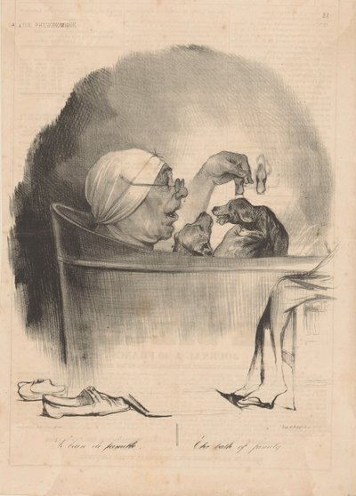 Le bain de famille Perhekylpy, 1837. tekijältä Honoré Daumier