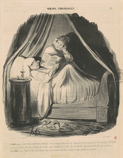 Aviomies lukee: me makasimme veltosti... tekijältä Honoré Daumier