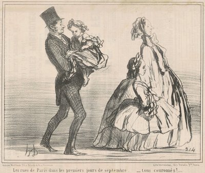 Pariisin kadut syyskuun ensimmäisinä päivinä... tekijältä Honoré Daumier