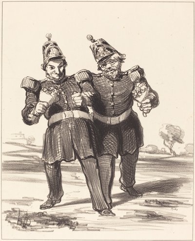 Kaksi iloista juhlatilaisuutta tekijältä Honoré Daumier
