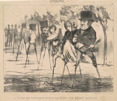 Pariisilaiset ovat löytäneet tavan kiertää... tekijältä Honoré Daumier
