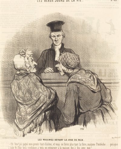 Naapurit rauhantuomarin edessä tekijältä Honoré Daumier