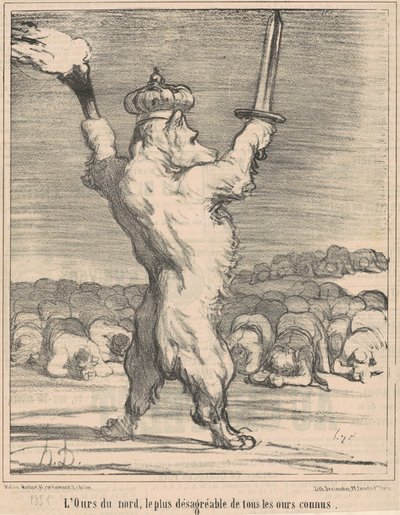Pohjoinen karhu, ilkein tunnetuista karhuista tekijältä Honoré Daumier