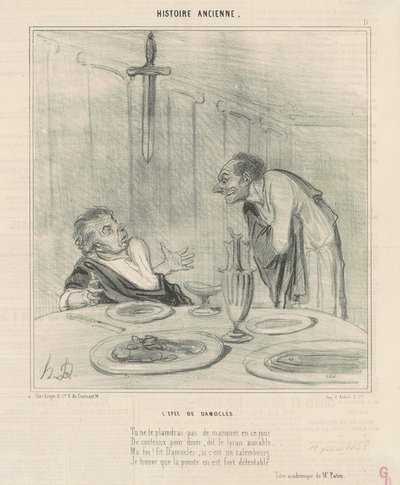 Damokleen miekka tekijältä Honoré Daumier
