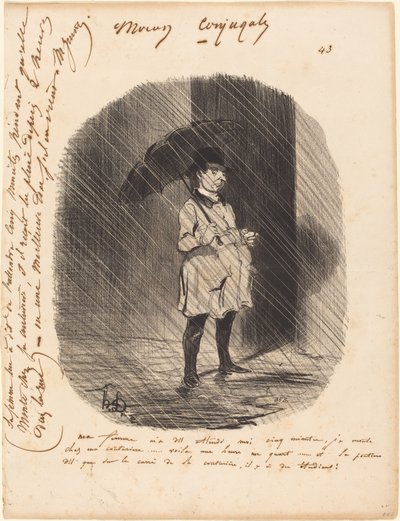 Vaimoni sanoi minulle: odota minua viisi minuuttia... tekijältä Honoré Daumier