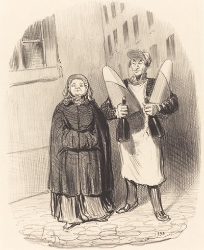 Madame Chapotard valmistautuu valmistamaan hillojaan tekijältä Honoré Daumier