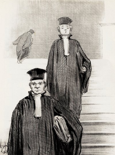 Oikeuspalatsin pääportaiden tapaus, 1848. tekijältä Honoré Daumier