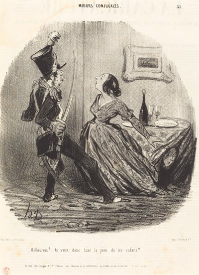 Onneton! haluatko siis tappaa lastesi isän? tekijältä Honoré Daumier
