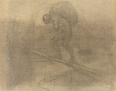 Mies kantaa säkkiä tekijältä Honoré Daumier