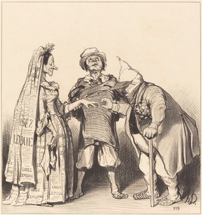 Ajan ja perustuslain avioliitto tekijältä Honoré Daumier