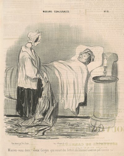 Joten mene naimisiin! vanha grigou... tekijältä Honoré Daumier