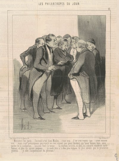Valamiehistön herrat... syytetty tappoi Jean Macloun... tekijältä Honoré Daumier