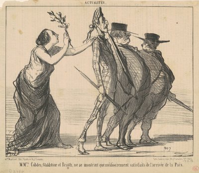 Mrs. Cobden, Gladstone ja Bright... tekijältä Honoré Daumier
