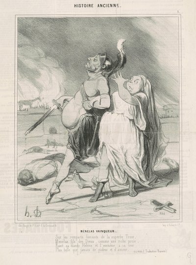 Voittaja Menelaus tekijältä Honoré Daumier
