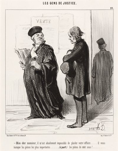 Rakas herra... mahdotonta vedota tapaukseenne tekijältä Honoré Daumier