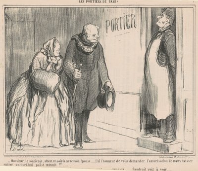 Herra concierge, menossa illalla tekijältä Honoré Daumier