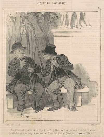 Mossieu Rabourdeau ... En enää puhu politiikasta kanssasi .. tekijältä Honoré Daumier