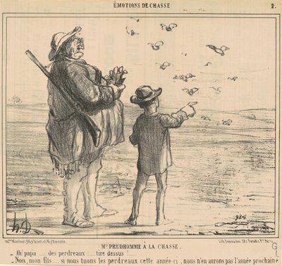 Herra Prudhomme metsästämässä tekijältä Honoré Daumier