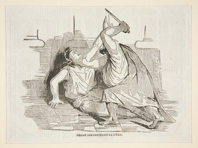 Nero murhasi äitinsä Charivarista 9. huhtikuuta 1834 tekijältä Honoré Daumier