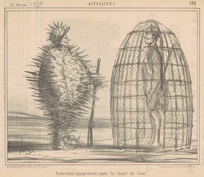Uusia laitteita leijonanmetsästykseen tekijältä Honoré Daumier