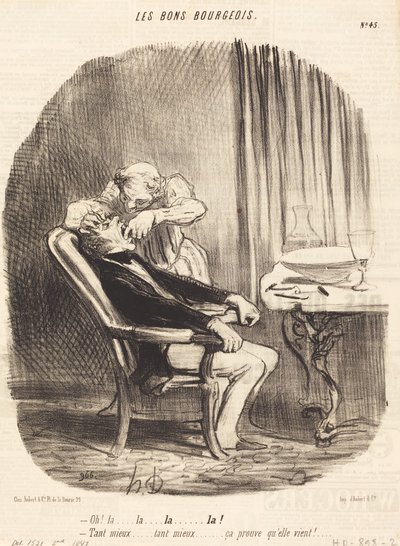 Vai niin! mitä... sen parempi... se todistaa, että hän on tulossa! tekijältä Honoré Daumier