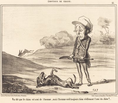 Sanotaan, että koira on ihmisen ystävä... tekijältä Honoré Daumier