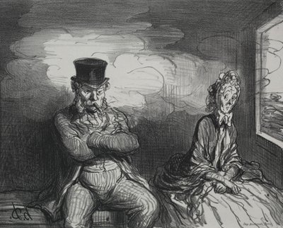 Junassa: Miellyttävä seuralainen, 1862. tekijältä Honoré Daumier
