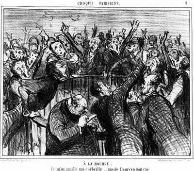 Kukkarissa, Mitä kutsutaan koriksi, ei kukkia missään tapauksessa: sarja karikatyyrejä Honore Daumierin (1808-1879) kukkaroon. "Charivari" tekijältä Honoré Daumier
