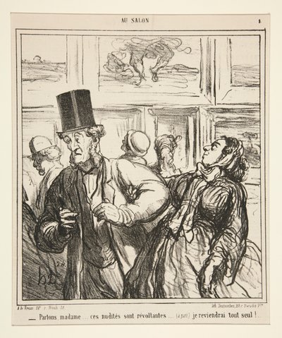 Mennään, rouva... nämä alastomuudet ovat vastenmielisiä tekijältä Honoré Daumier