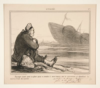 Maksullinen matkustaja? hänen paikkansa mennä? New Yorkissa tekijältä Honoré Daumier