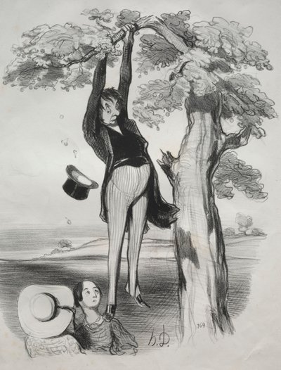 Pastorales, levy 2: Luumupuun liian voimakkaan ravistelun vaarat..., 1845. tekijältä Honoré Daumier