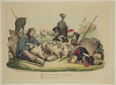 Köyhä lammas Ah! Ei väliä mitä teet...leikkaamme sinut aina tekijältä Honoré Daumier