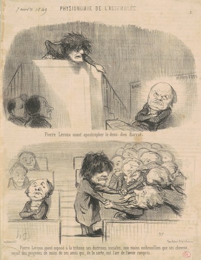 Pierre Leroux rohkea heitto... tekijältä Honoré Daumier